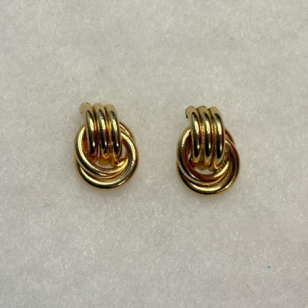 Small Goldtone Earrings Knot Costume Jewelry